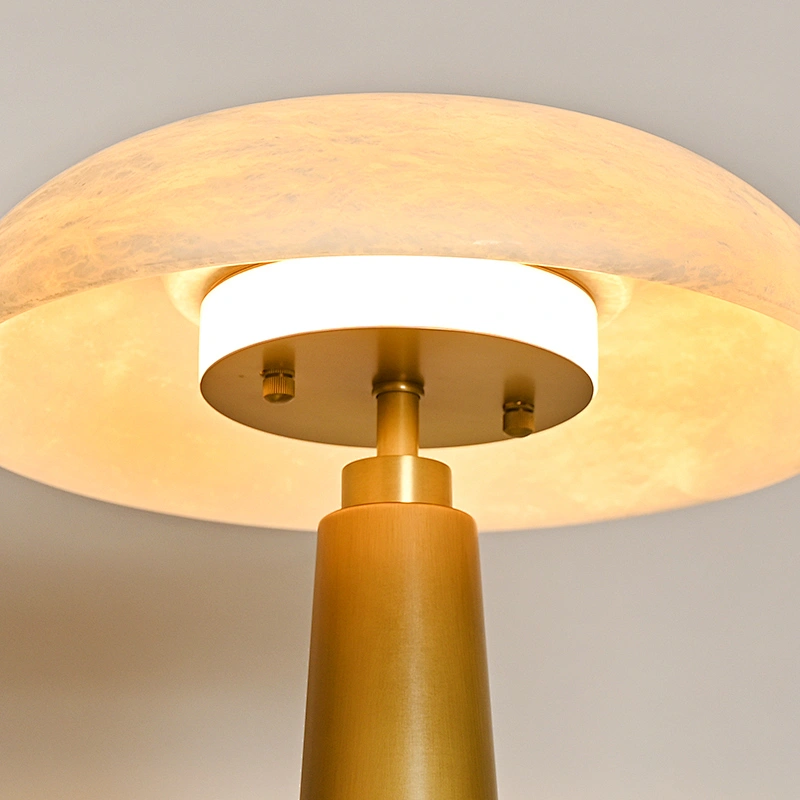 Antique Brass Finish Cloudy Sky Alabaster Desk Table Lamp
